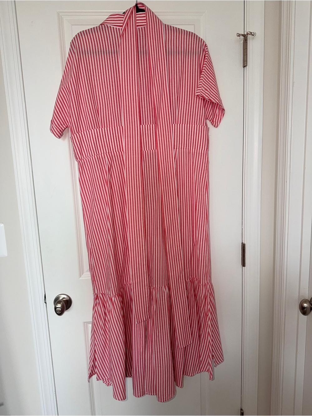 Utcoco, Red Striped Tie-Waist Maxi Dress, M - Picture 5 of 6